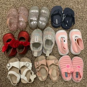 9 Pairs of 12-18m Baby Girls Shoes